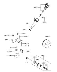 Kawasaki Fr600v-As06 Lubrication Equipment Diagram and Parts List for XT2-LX42KW (Carb-13WGA1CS210)(2015) Cub Cadet Lawn Tractor